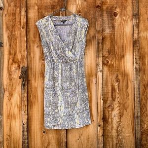 Yellow and khaki snake print dress